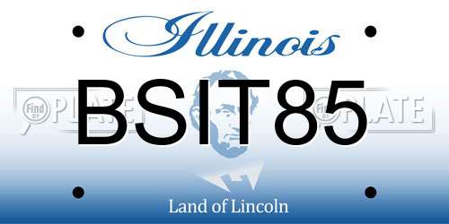 BSIT85 Illinois License Plate