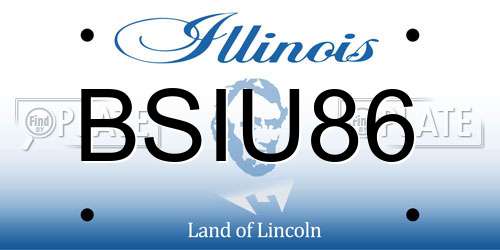 BSIU86 Illinois License Plate
