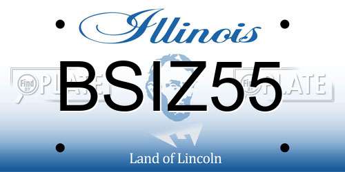 BSIZ55 Illinois License Plate