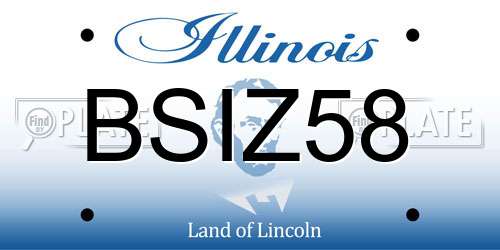 BSIZ58 Illinois License Plate