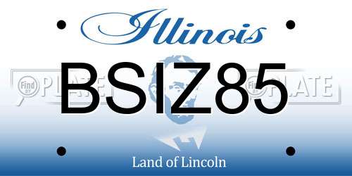 BSIZ85 Illinois License Plate