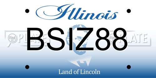 BSIZ88 Illinois License Plate