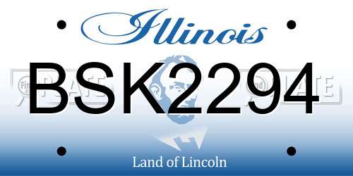 BSK2294 Illinois License Plate