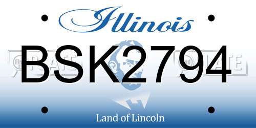 BSK2794 Illinois License Plate