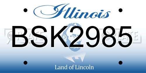 BSK2985 Illinois License Plate