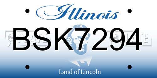 BSK7294 Illinois License Plate