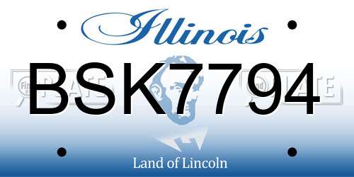 BSK7794 Illinois License Plate
