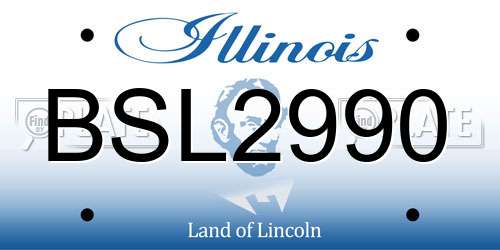 BSL2990 Illinois License Plate