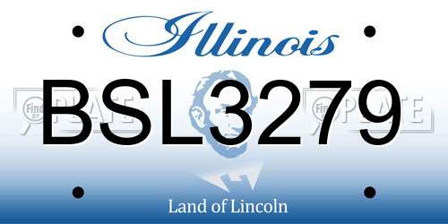 BSL3279 Illinois License Plate