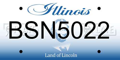 BSN5022 Illinois License Plate