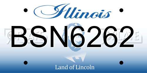 BSN6262 Illinois License Plate