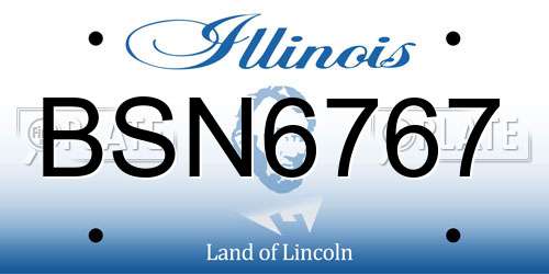 BSN6767 Illinois License Plate