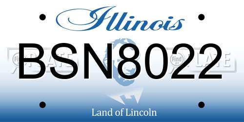 BSN8022 Illinois License Plate