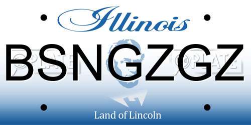 BSNGZGZ Illinois License Plate