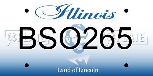 BSO265 Illinois License Plate