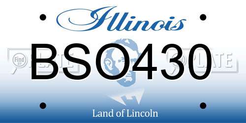 BSO430 Illinois License Plate