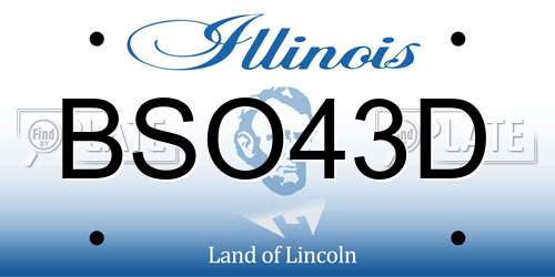 BSO43D Illinois License Plate