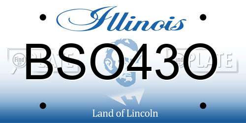BSO43O Illinois License Plate