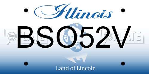 BSO52V Illinois License Plate