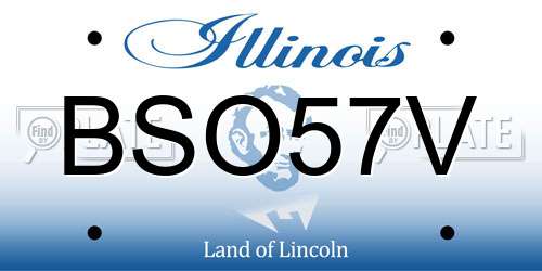 BSO57V Illinois License Plate