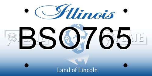 BSO765 Illinois License Plate