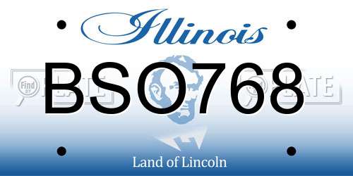 BSO768 Illinois License Plate