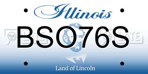BSO76S Illinois License Plate