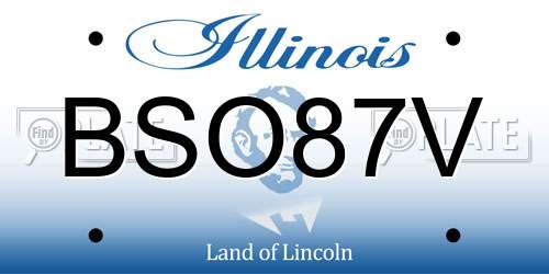 BSO87V Illinois License Plate