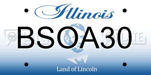 BSOA30 Illinois License Plate