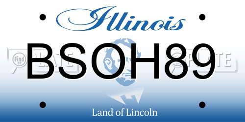 BSOH89 Illinois License Plate