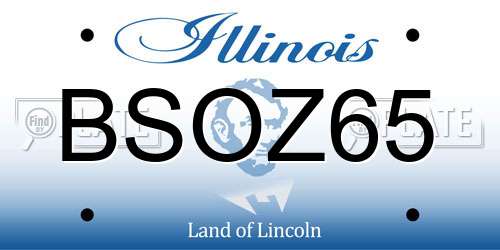 BSOZ65 Illinois License Plate