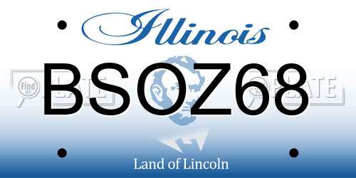 BSOZ68 Illinois License Plate