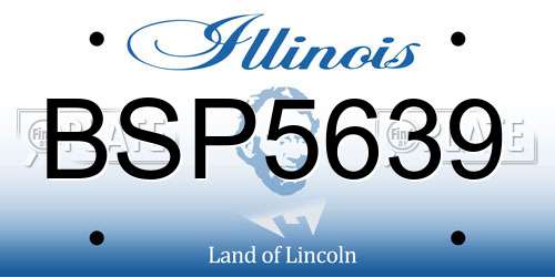 BSP5639 Illinois License Plate