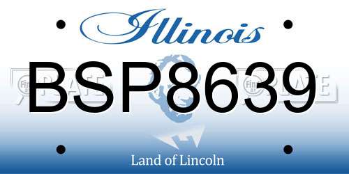 BSP8639 Illinois License Plate