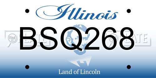 BSQ268 Illinois License Plate