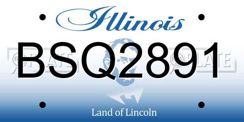 BSQ2891 Illinois License Plate