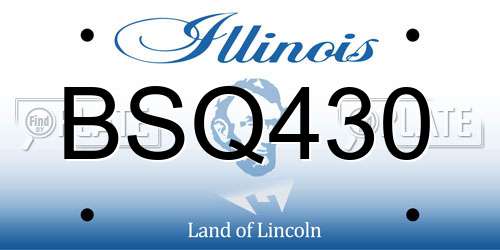 BSQ430 Illinois License Plate