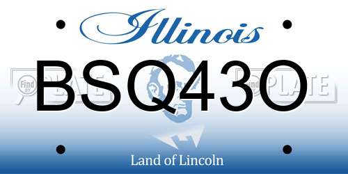 BSQ43O Illinois License Plate
