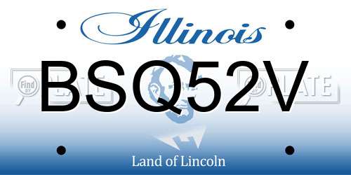 BSQ52V Illinois License Plate