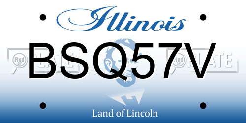 BSQ57V Illinois License Plate
