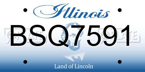 BSQ7591 Illinois License Plate