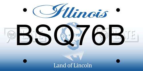 BSQ76B Illinois License Plate