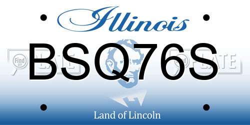 BSQ76S Illinois License Plate