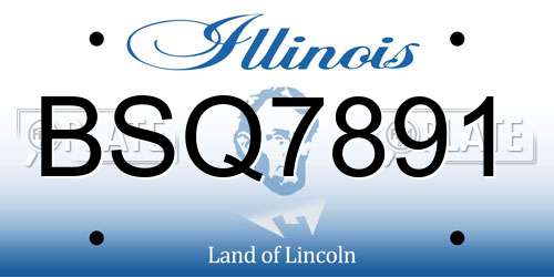 BSQ7891 Illinois License Plate