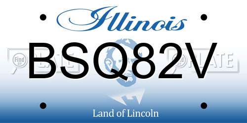 BSQ82V Illinois License Plate