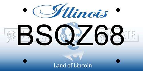 BSQZ68 Illinois License Plate