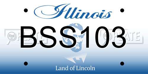 BSS103 Illinois License Plate