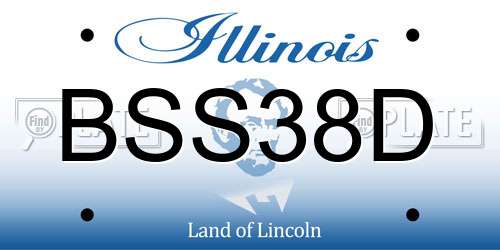 BSS38D Illinois License Plate