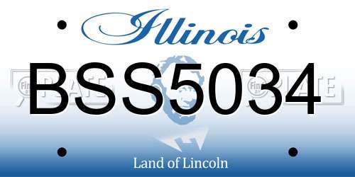 BSS5034 Illinois License Plate