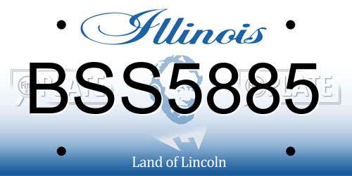 BSS5885 Illinois License Plate